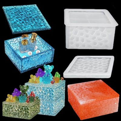 Opslagdoos voor Hars Mallen - Stapelbare Siliconen Mould voor Sieraden, Snoepcontainers en DIY Bloempotten met Deksel