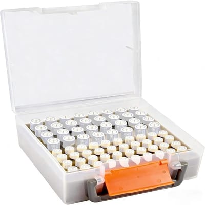 Batterij Opbergdoos - Batterijhouder Organizer - Batterijen Sorteren - Grote Capaciteit - 72 Batterijen - Transparant