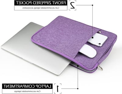 Laptop Sleeve 16 inch - Beschermende Tas met Handvat voor Computer en MacBook - Paars en Stijlvol
