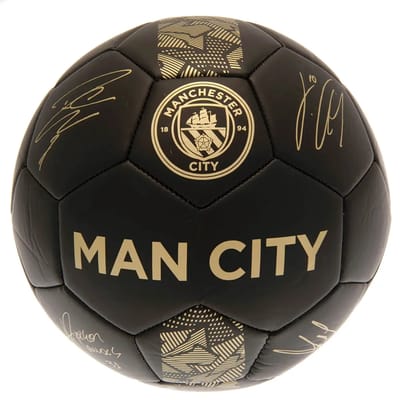 Manchester City voetbal - maat 5 - inclusief handtekeningen