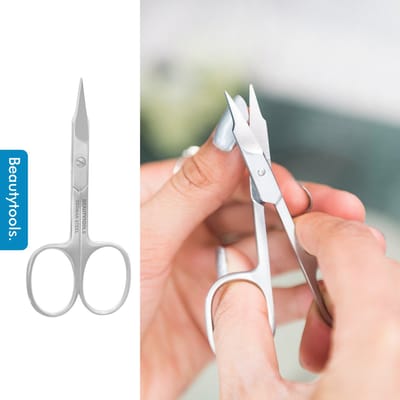 BeautyTools Nagelschaar - Stevige nagelschaar voor Nagelhoeken, Vingernagels en Teennagels - Pedicure / Manicure Schaar - Stevig Gebogen snijvlak - INOX (9.5 cm) (NS-0812)