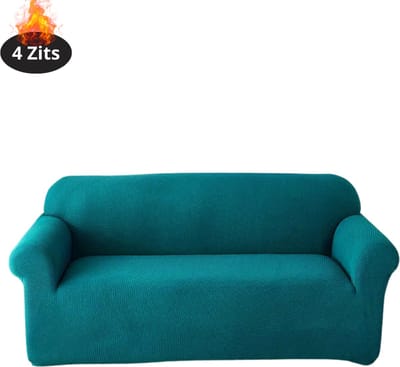 Livano Bankhoes - Bankbeschermer - Stretch - Sofa Cover - Effen - Turqoise - 4 Zits