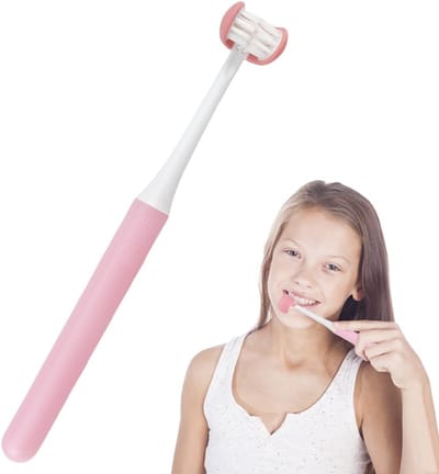 Driehoekige Handtandenborstel met Zachte Haren voor Volwassenen en Kinderen - Ideaal voor Tandenverzorging en Reisgebruik