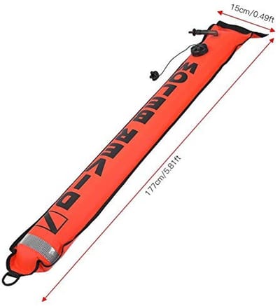 Shopcentral - Opblaasbare Duiken Surface Marker Boei - Hoge zichtbaarheid - Rood - Veiligheid bij duiken - Waterdichte marker - Geschikt voor duikers -...