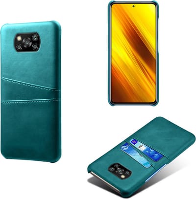 Backcover met Opbergvakjes + Screenprotector voor Xiaomi Poco X3 / X3 NFC / X3 Pro _ Groen