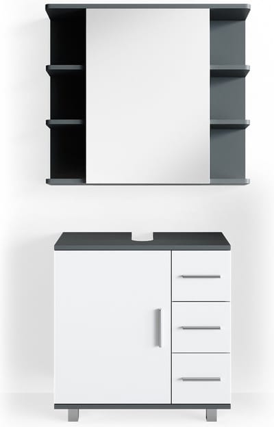 Vicco Badkamermeubel set Ilias, Antraciet, 2-delig