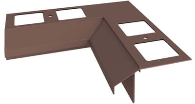 Renoplast® Aluminium Binnenhoek 90° Voor Dakrandprofiel K100R Bruin - Afwerking Van Terrassen En Balkons - Tegelvloeren Op Lijmmortel - Waterafvoersystemen Hoekprofiel - Poedergecoat