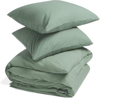 Yumeko dekbedovertrek percal katoen jade groen 200x220 + 2/60x70 - Bio, eco & fairtrade
