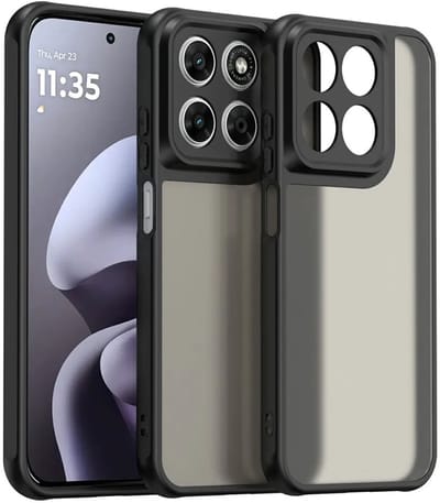 Hoesje geschikt voor Motorola Moto G87/G77/G76 - Phonesta AirFrost Semi-Transparante Back Cover - Mat Zwart