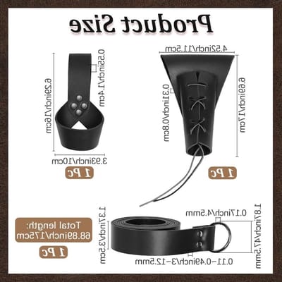 Drie Stuks Middeleeuwse Renaissance Riemen met Zwaard Sheath - PU Leer Viking Accessoires voor Kostuums van Mannen en Vrouwen