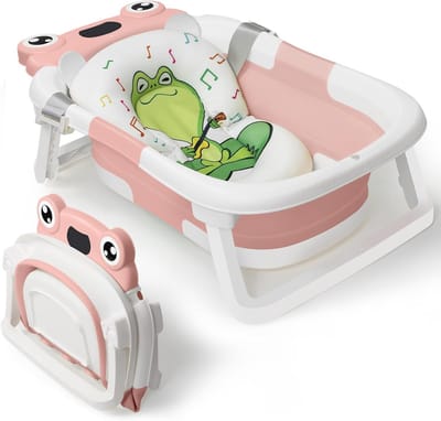 Dailygoods- Babybad opvouwbaar - Draagbaar peuterbad - Antislip - Zacht kussen - Ruimtebesparend - Hoogwaardige materialen - Babybadje