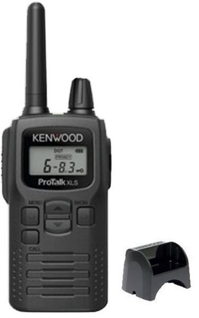 Set van 3 Kenwood PKT-300 ProTalk XLS IP52 PMR446 mini portofoons en D-shape oortje