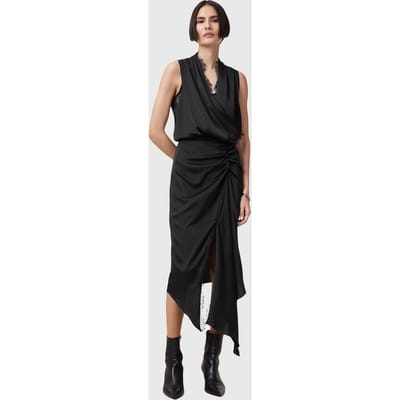 AllSaints Abi Lace Dress Black Maat: 4 | Midi Jurken Outlet | Dames | Zwart
