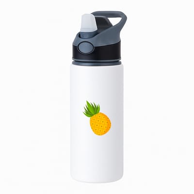 Hacebo® - Ananassen waterfles met rietje zwart - Ananas - Fruit liefhebbers - Tropisch fruit - vrucht - gezond eten - water fles - 650ML