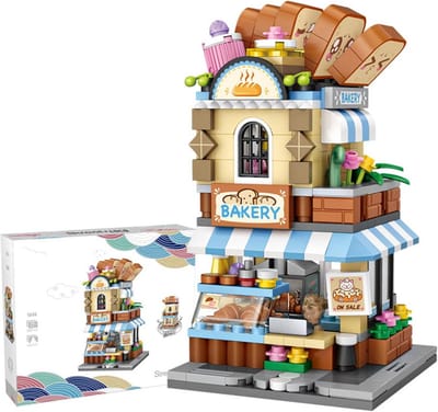 Mini Bouwstenen Set Straatbeeld Bakkerij Model Collectie