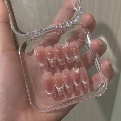 10 Stuks Fototherapie Handgemaakte Rouge Vlinder Nepnagels Voor Vrouwen Cadeau Dagelijkse Slijtage Press-On Nagels Nagelkunst Benodigdheden M
