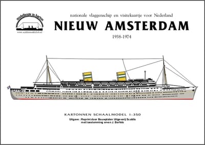 Nieuw Amsterdam,; grijze + zwarte romp, herdruk Veritas 1/350