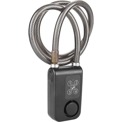 Cadenas de vélo intelligent étanche 110 dB avec mot de passe et alarme antivol, piles non incluses gray