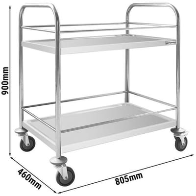 GGM Gastro Servierwagen - 805x460mm - mit 2 Abstellflächen & Verstrebung