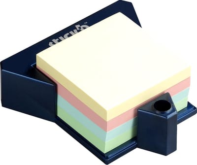 Stick'n Bureauhouder Memokubus - 76x76mm - Pastel - 4 kleuren - 400 Memoblaadjes