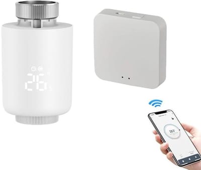 KZQ Temperatuurregelklep - Slimme klep - Thermostaatset voor huisverwarming - Programmeerbaar - LED-display - Spraakbediening - Snelle verwarming - Compatibel met gangbare radiatoren