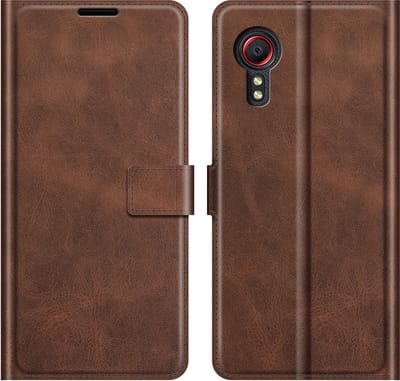 Coverup Hoesje - Geschikt voor Samsung Galaxy Xcover 5 Hoesje - Coverup Deluxe Book Case - Donkerbruin