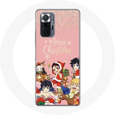 Coque pour Xiaomi Redmi Note 10 Pro Demon slayer merry christmas affiche Anime Manga