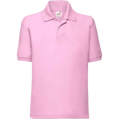 Fruit of the Loom Kinderen /Kinder Poly/ Katoen Piqué-Poloshirt Voor Kinderen. (Lichtroze)