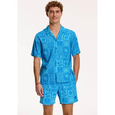 Shiwi Men Shortsleeve Mythos Tile Skydive Blue Size: S | Casual Shirts Outlet | Heren | Blauw