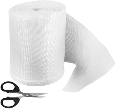 Versterkingsstof voor constructies, niet-klevende glasvezeltape en mat, 26 m x 10 cm met schaar