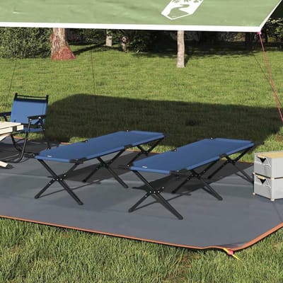Vouwbed camping - Veldbed opklapbaar - Buiten ontspannen - Stabiel stalen frame - 193 x 69 cm - Blauw