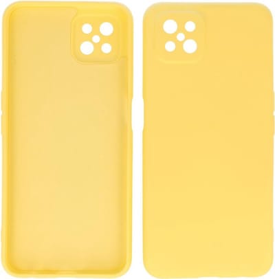 Hoesje Geschikt voor OPPO Reno 4Z / OPPO A92s - Fashion Telefoonhoesje Backcover - Siliconen Hoesje - Geel