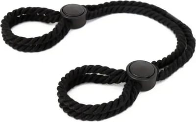 LekkerStout Bondagetouw - Handboeien - Verstelbaar - Zwart - BDSM Toys ( LS128 )