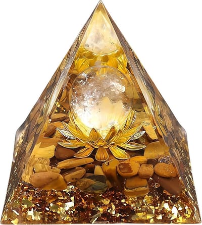 Orgone Piramide - Energie Kristal - Meditatie Hulpmiddel - Handgemaakt Uniek - 6 cm - Multicolor