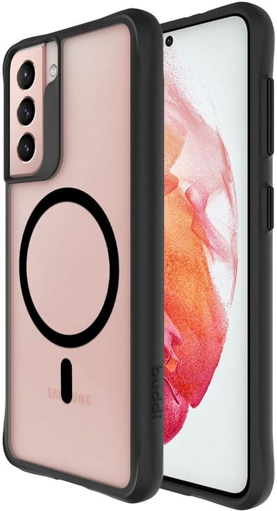 Buddi Hybrid - Hoesje Geschikt voor Samsung Galaxy S21 - Compatibel met MagSafe - Back Cover met Magneet - Magnetische Beschermhoes - Matte Zwart