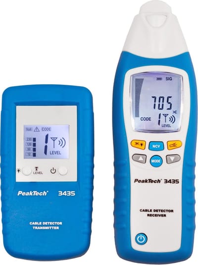 Peaktech 3435 - kabelzoeker - set bestaande uit een zender en ontvanger