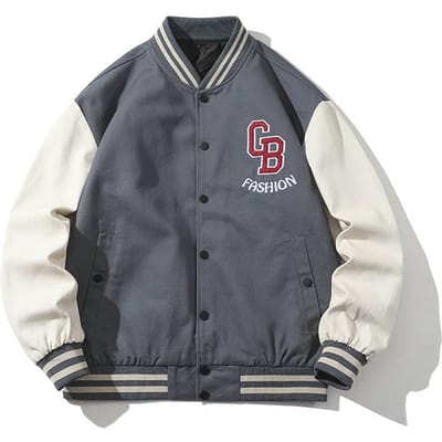 Geborduurde Top met Baseballkraag Lente en Herfst Herenjack Groot Casual Los Baseballjack XXXXL