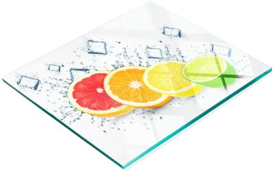 Multifunctionele decoratieve glazen snijplank voor de keuken met citrusvruchten, 60x52 cm