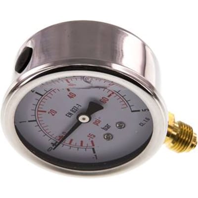 -1..5 Bar Glycerine Manometer Onderaansluiting RVS/Messing 63 mm Klasse 1.6 - ML-1563SVG