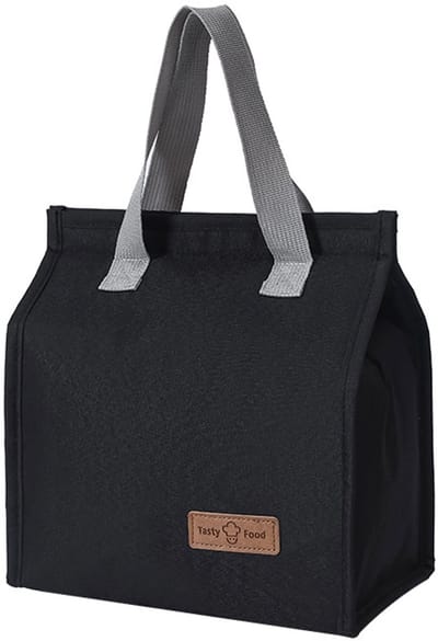 Lunchzak - herbruikbare geïsoleerde lekkagebestendige lunchzak - kinderen meisje jongen volwassen koeltas - geschikt voor werk, school, reizen-25.5*22.5*13cm-Zwart