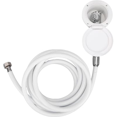 Pommeau de douche pour camping-car avec tuyau Pommeau de douche en acier inoxydable à pression manuelle et tuyau d'eau de 4 mètres pour yacht Véhicule récréatif