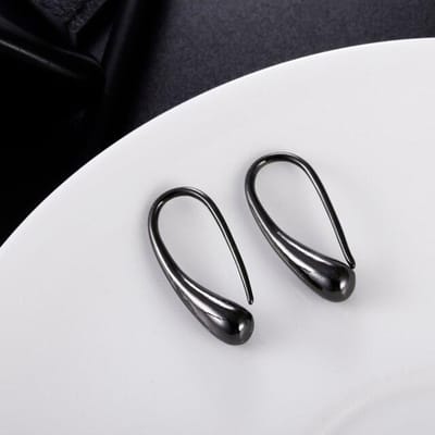 Echte 925 Sterling Zilveren Traandruppel / Waterdruppel / Regendruppel Dangle Koreaanse Oorbellen Voor Vrouwen Bruiloft Feest Fijne Sieraden Cadeau zwart