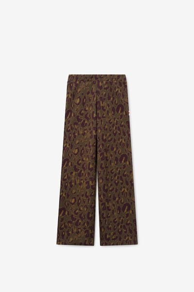 Sissy-Boy - Donkergroene straight legging met leopard print