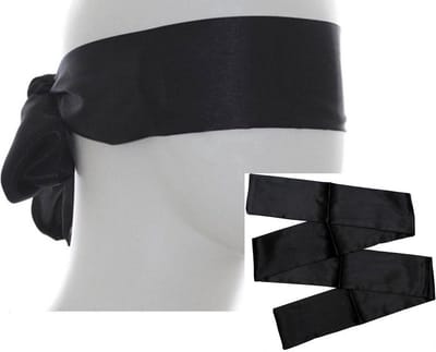 Blinddoek - Satijnen blinddoek - Bondage - 150/7,5CM - 2 stuks - Satijn - Bdsm - Plagen - Stout - Boeien - Vastbinden - Zwart - Chique blind doek - CHPN