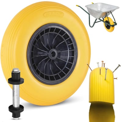 Kruiwagenwiel 4.80/4.00-8 Ø 400 mm - Lekvrij Massief Rubber Wiel voor Tuinwerk en Transport