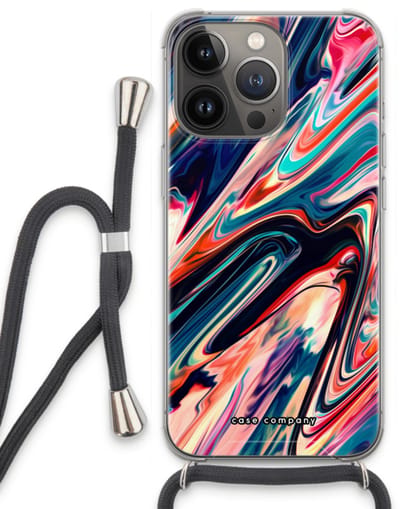 Case Company® - Hoesje met koord geschikt voor iPhone 13 Pro hoesje met Koord - Quantum Being - Telefoonhoesje met Zwart Koord - Bescherming aan alle Kanten en Over de Schermrand
