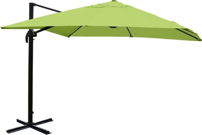 Zweefparasol MCW-A96, parasol, 3x3m (Ø4.24m) polyester/aluminium 23kg ~ groen zonder voet, draaibaar