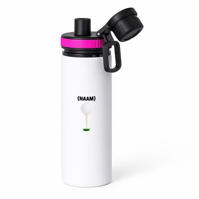 Hacebo® - Golf met eigen naam waterfles met draaidop roze - Golfen - Golfer - Sport - water fles - 850ML