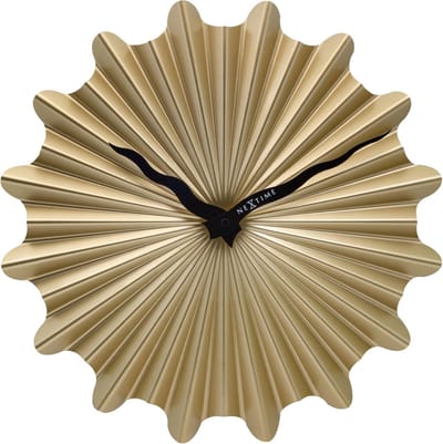 NeXtime Sunny – Metalen Wandklok – 40 cm – Metaal – Goud – Stil