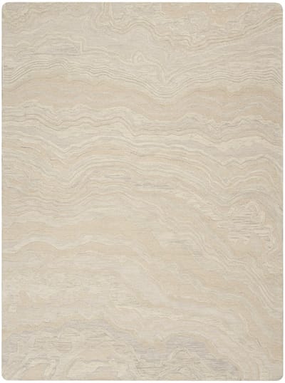 Nourison Graceful Beige GRU01 Vloerkleed - 69 x 229 cm - Beige - Rechthoekig, Loper - Wol - Eetkamer, Woonkamer, Slaapkamer - Abstract - Landelijk, Modern